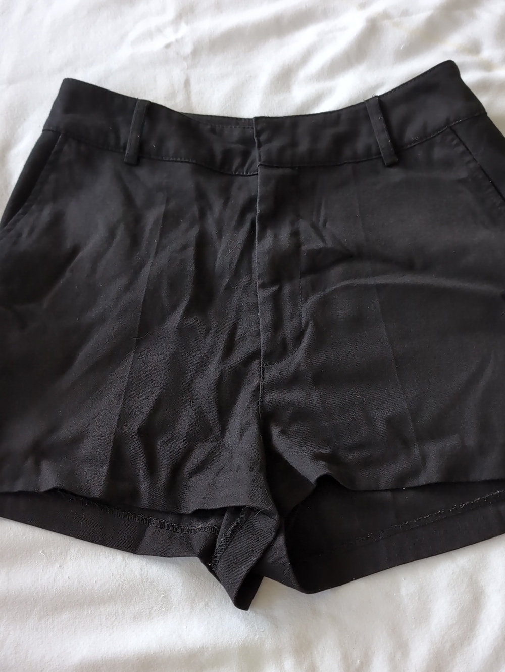 H&M Black High-Waist Tailored Shorts